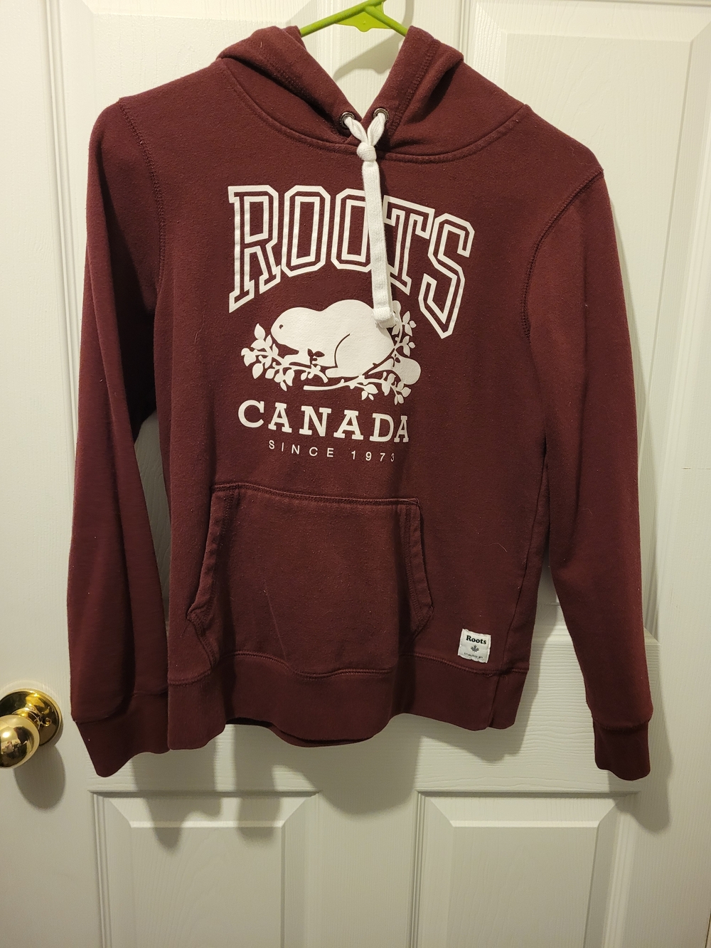 Roots Maroon Crewneck Hoodie with White Logo